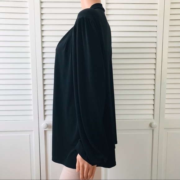 2/$25 JESSICA LONDON Black Shirt With Neck Tie Size 18/20 - Picture 3 of 9